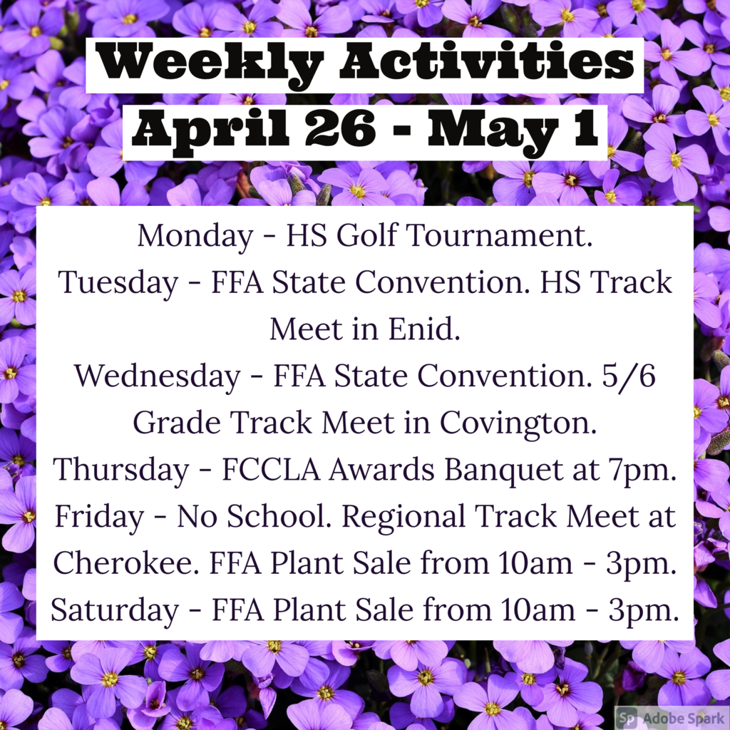 Weekly Activities April 26