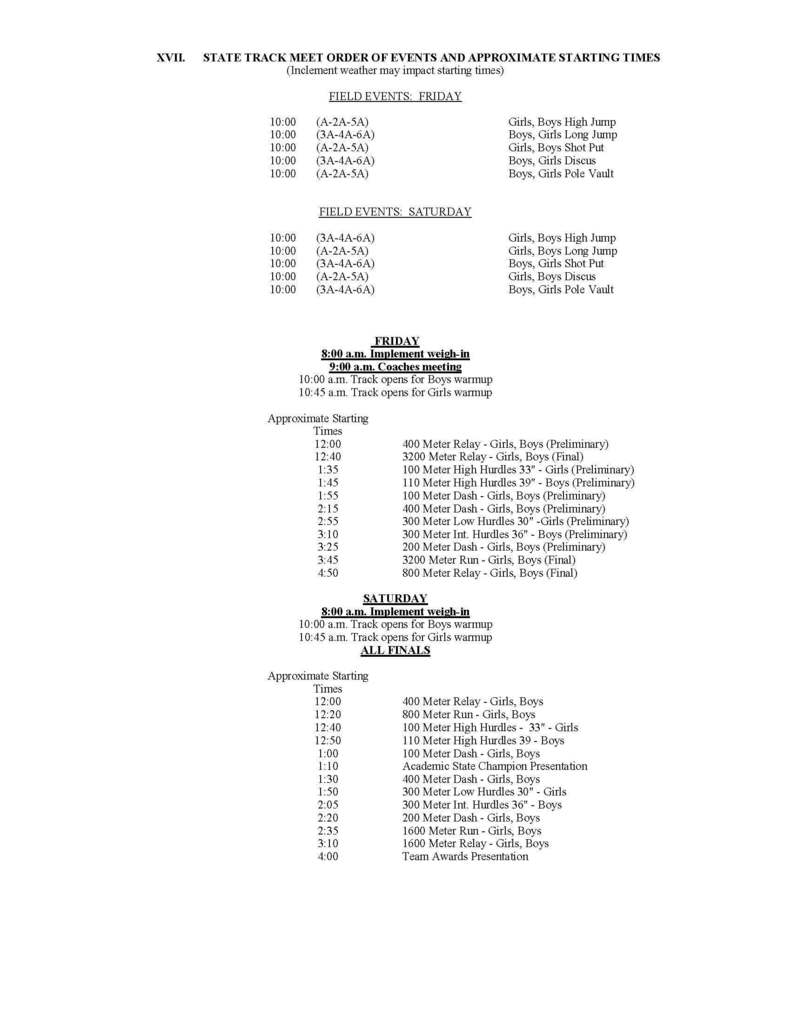 State Track Order of Events