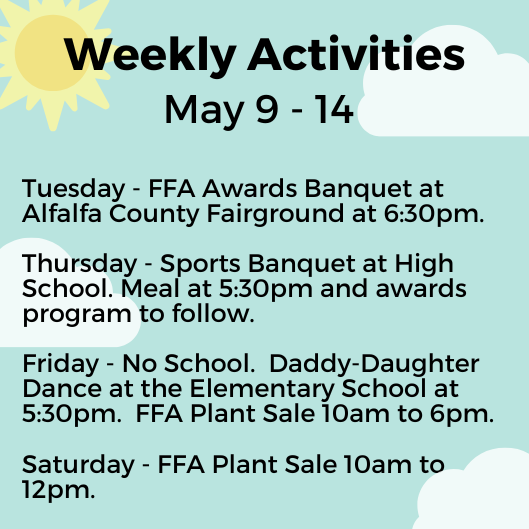 Weekly Activities - May 9-14