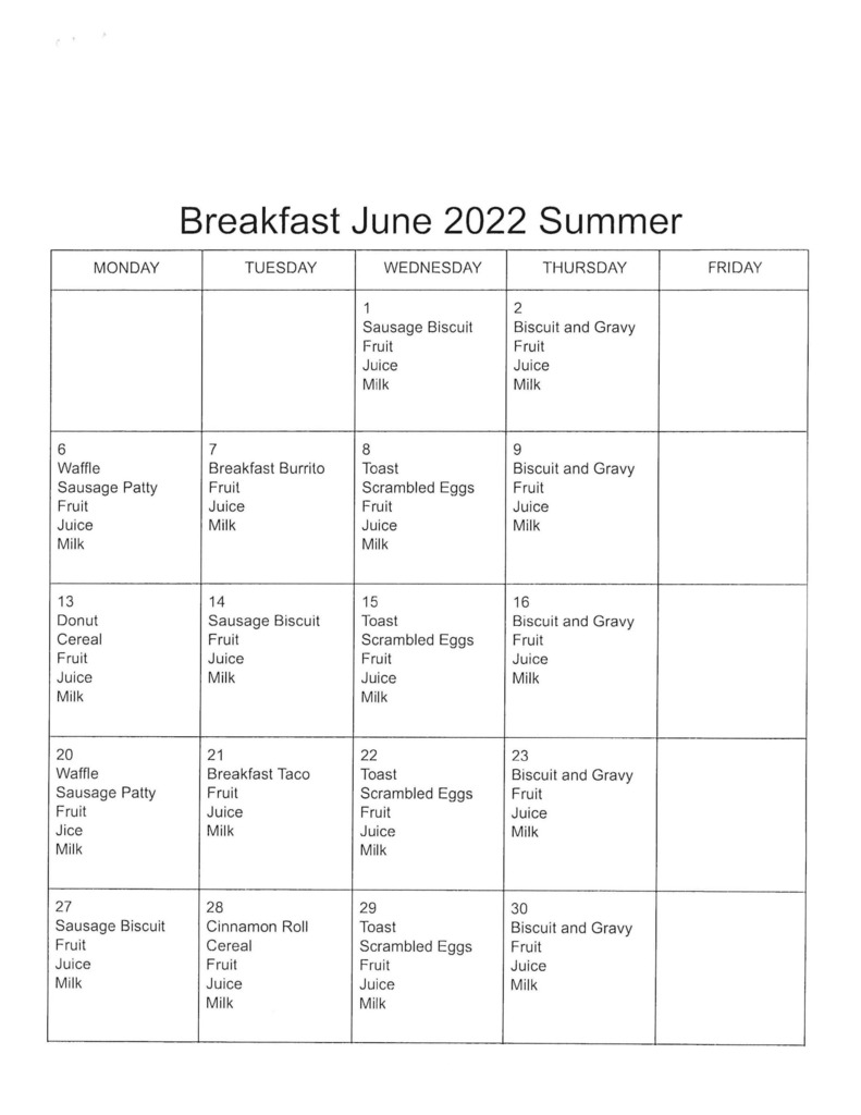 June Breakfast