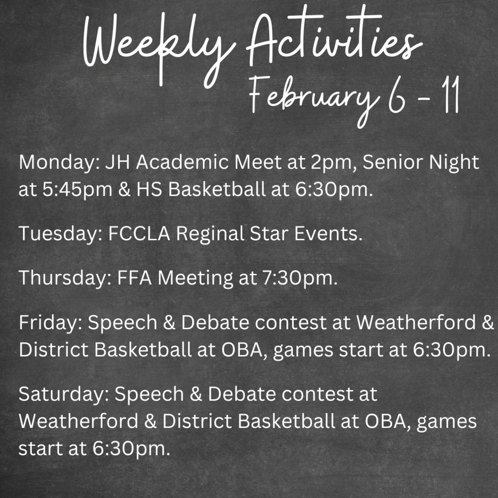 Weekly Activities Feb 6-11
